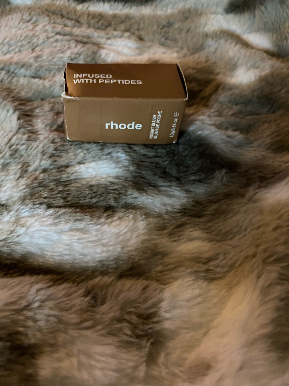 RHODE Faux Fur Throw in Mixed Brown and Cream Tones